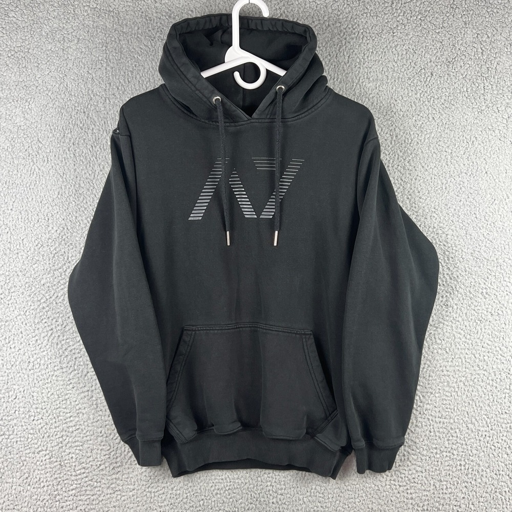 A7 Bar Grip Hoodie Men's Small Black Sweatshirt Textured Back Logo Workout